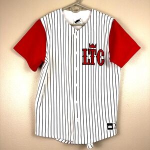 Louis The Child LTC 19 Pinstripe Baseball Jersey Mens Medium White Red EDM Merch